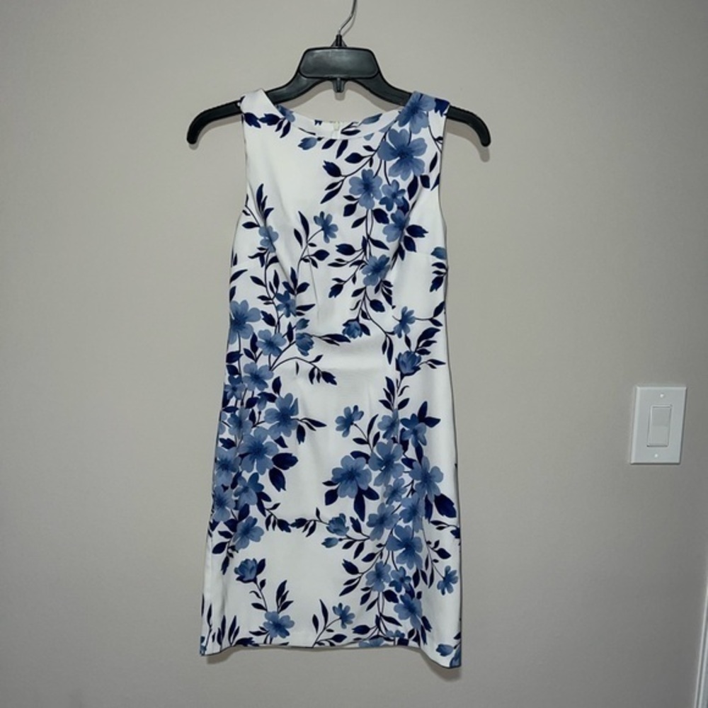 White and blue floral print Alyx petite 2P dress